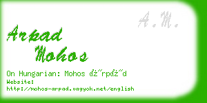 arpad mohos business card